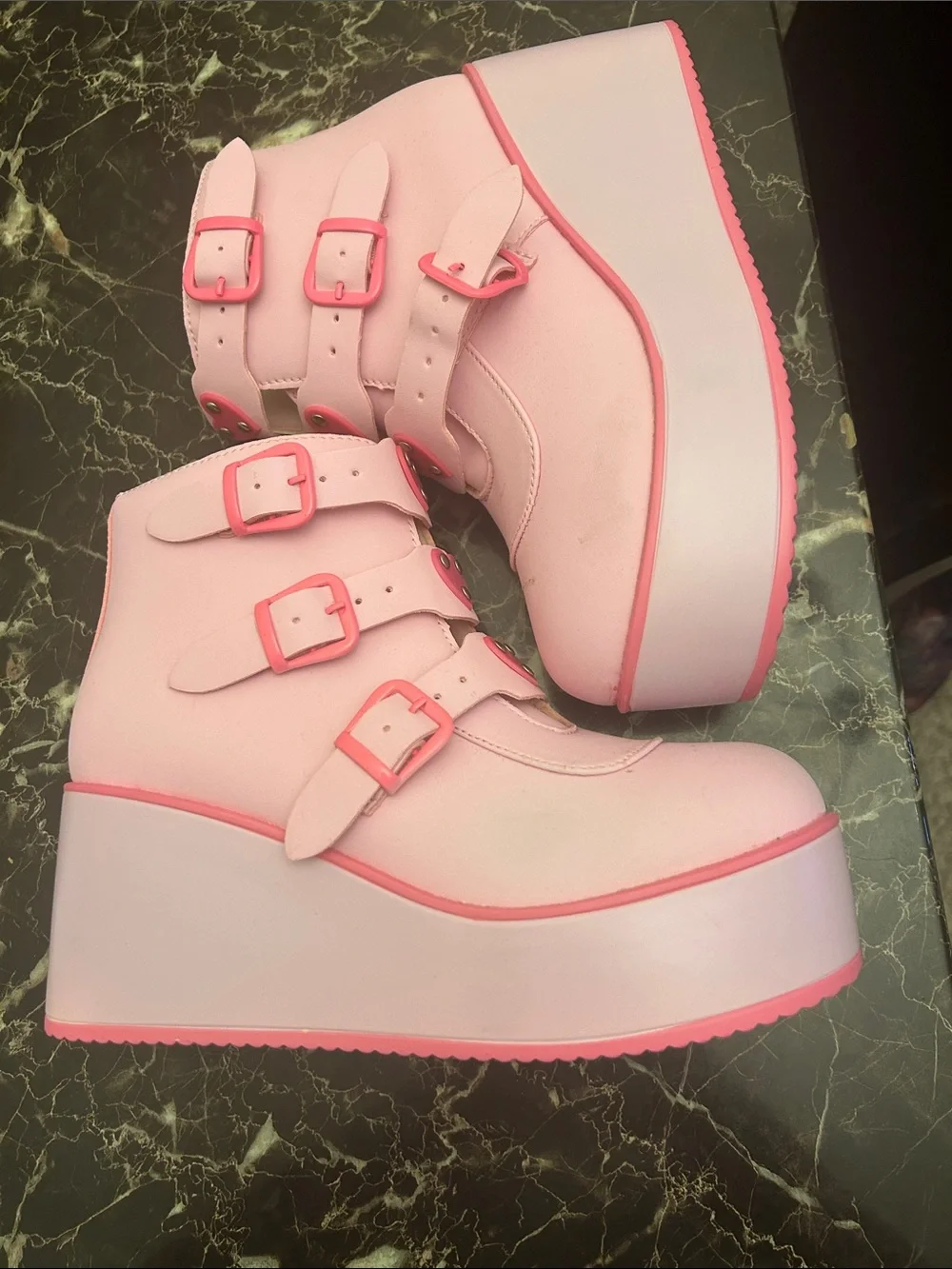 Women’s Pink Heart Strap Boots